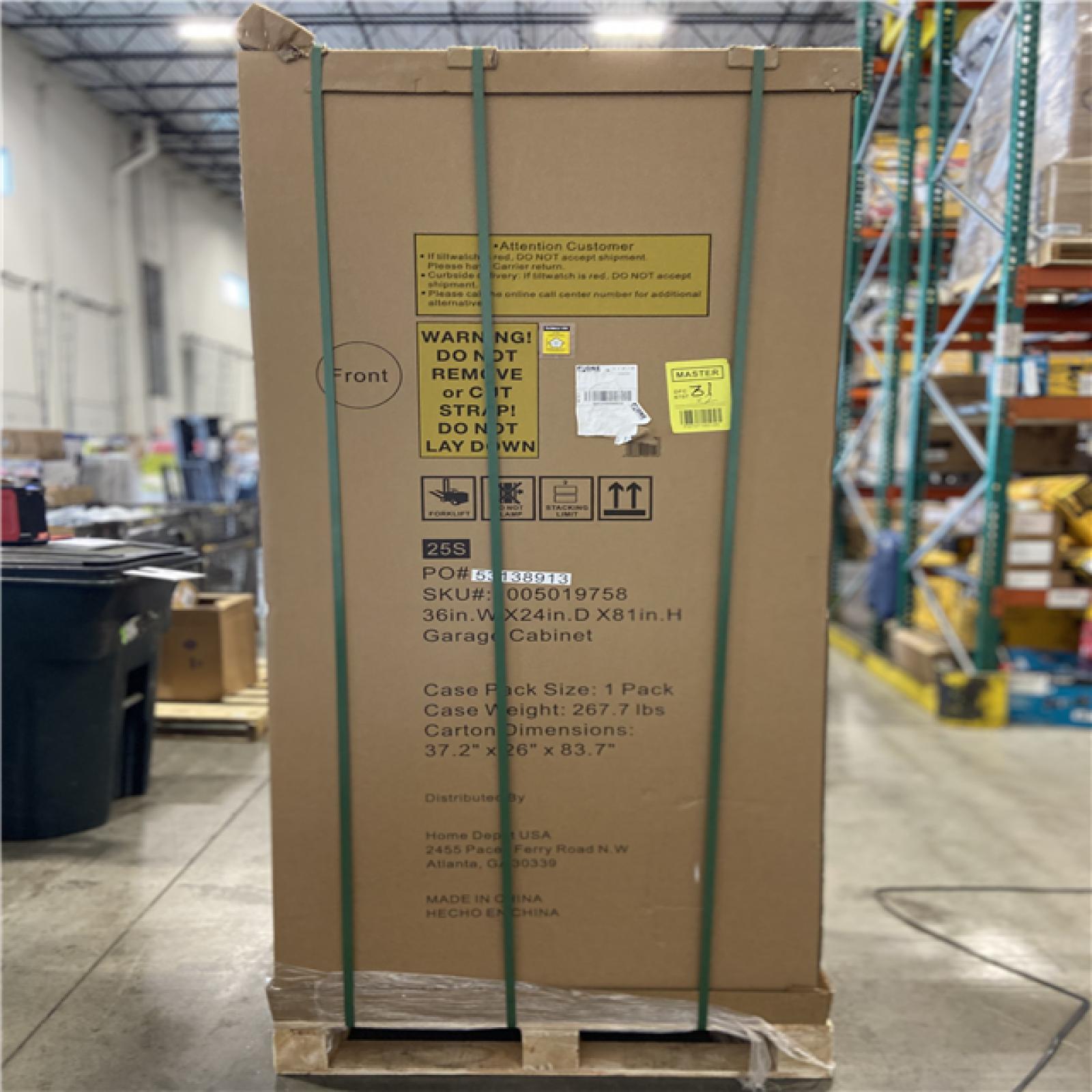 DALLAS LOCATION - Husky Heavy Duty Welded 20-Gauge Steel Freestanding Garage Cabinet in Black (36 in. W x 81 in. H x 24 in. D)