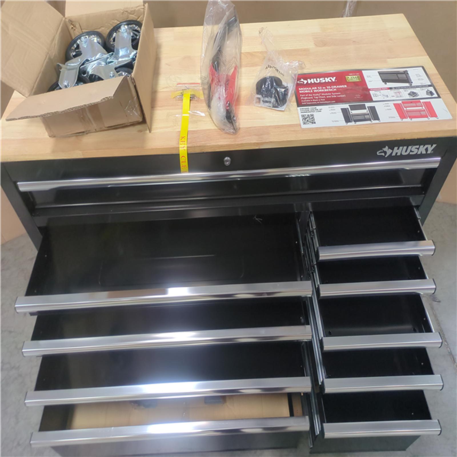 CALIFORNIA AS-IS HUSKY 52 10-DRAWER MOBILE WORKBENCH