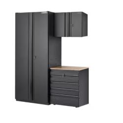 DALLAS LOCATION - Husky 3-Piece Heavy Duty Welded Steel Garage Storage System in Black (64 in. W x 81 in. H x 24 in. D)