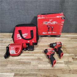 HOUSTON LOCATION - AS-IS Milwaukee  FUEL 12-Volt Lithium-Ion Brushless Cordless Hammer Drill and Impact Driver Combo Kit