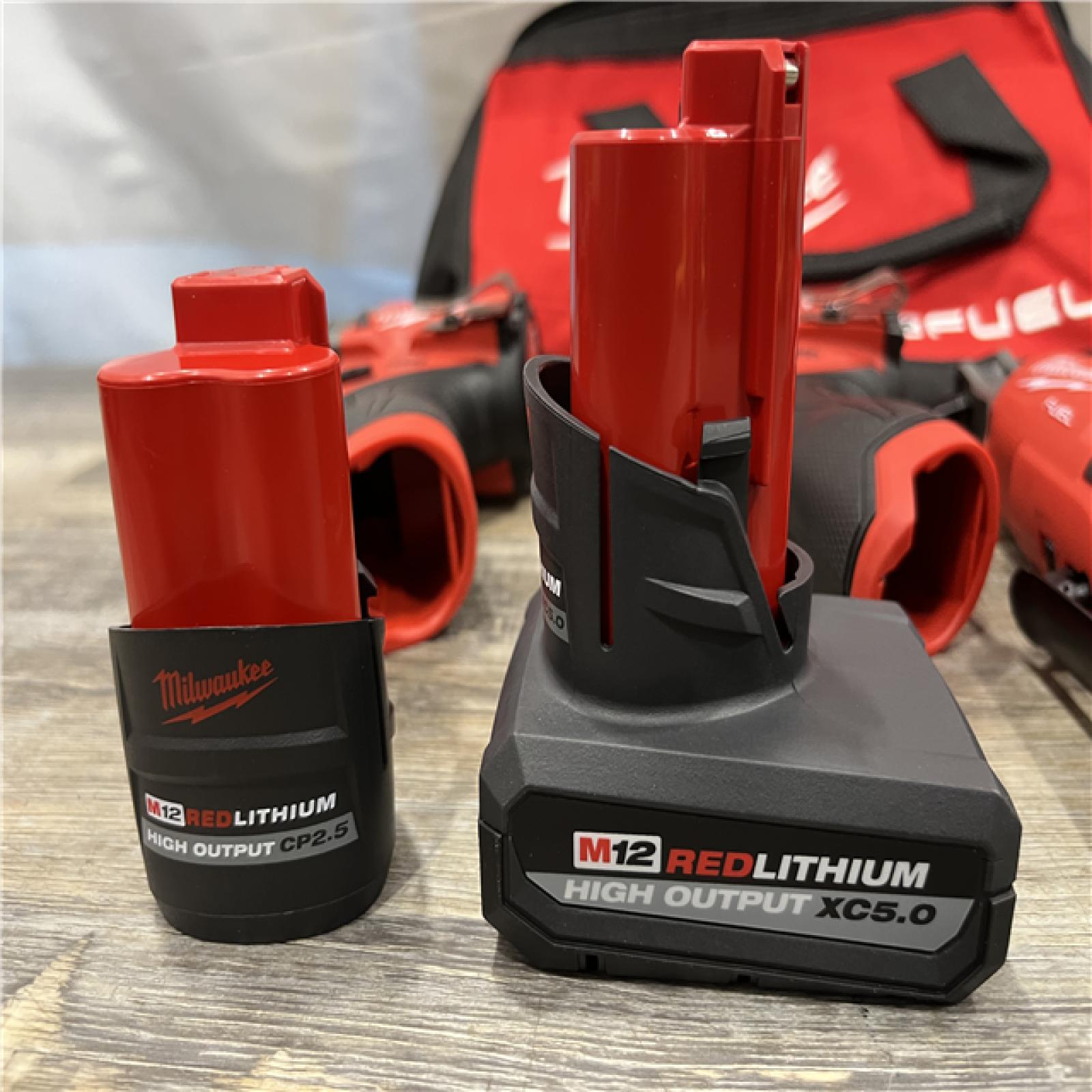 AS-IS Milwaukee FUEL 12V Lithium-Ion Cordless Drill Driver  Impact Wrench  and Ratchet Combo Kit