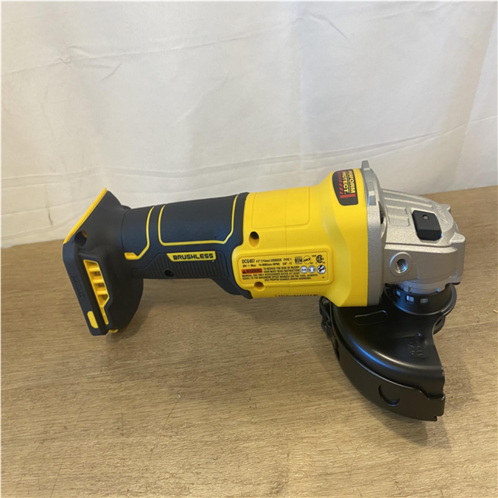 AS-IS DEWALT 20-Volt MAX Cordless Brushless 4-1/2 in. Angle Grinder with Slide Switch (Tool Only)