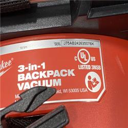 AS-IS Milwaukee FUEL 18-Volt Lithium-Ion Brushless 1 Gal. Cordless 3-in-1 Backpack Vacuum (Vacuum-Only)