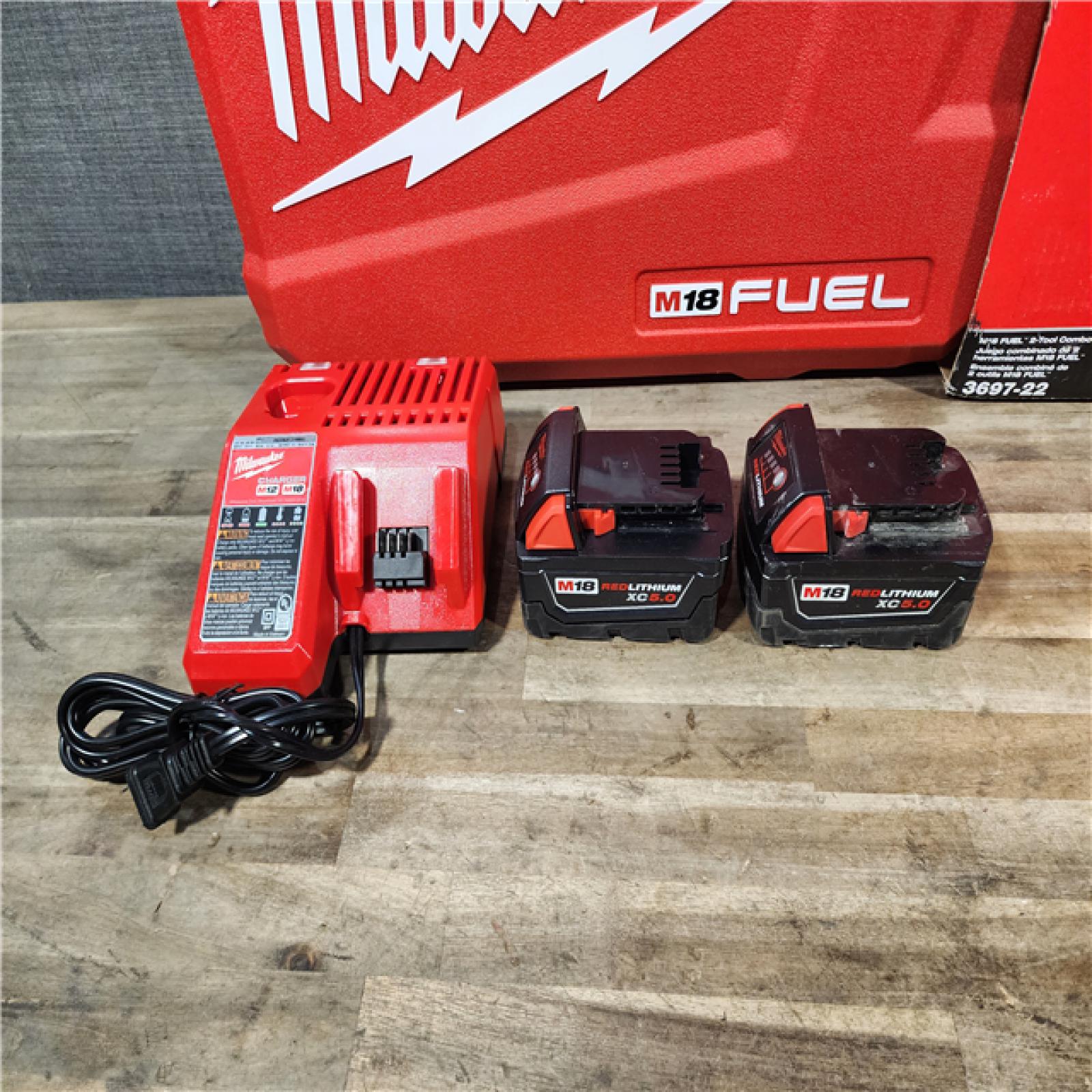 HOUSTON LOCATION - AS-IS MILWAUKEE FUEL 18V Lithium-Ion Brushless Cordless Hammer Drill and Impact Driver Combo Kit