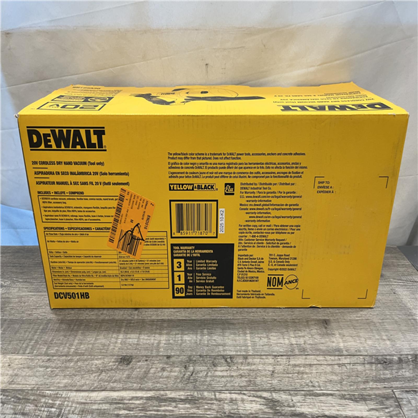 NEW - DEWALT Bagless 20V MAX Stick Cordless General Dirt Filter Handheld Vacuum (Tool Only)
