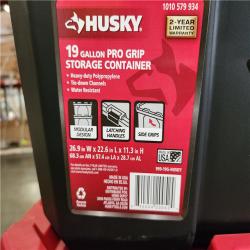 Phoenix Location Husky 19 and 27 Gal. Pro Grip Storage Tote with Red Lid Pallet (77 Total)