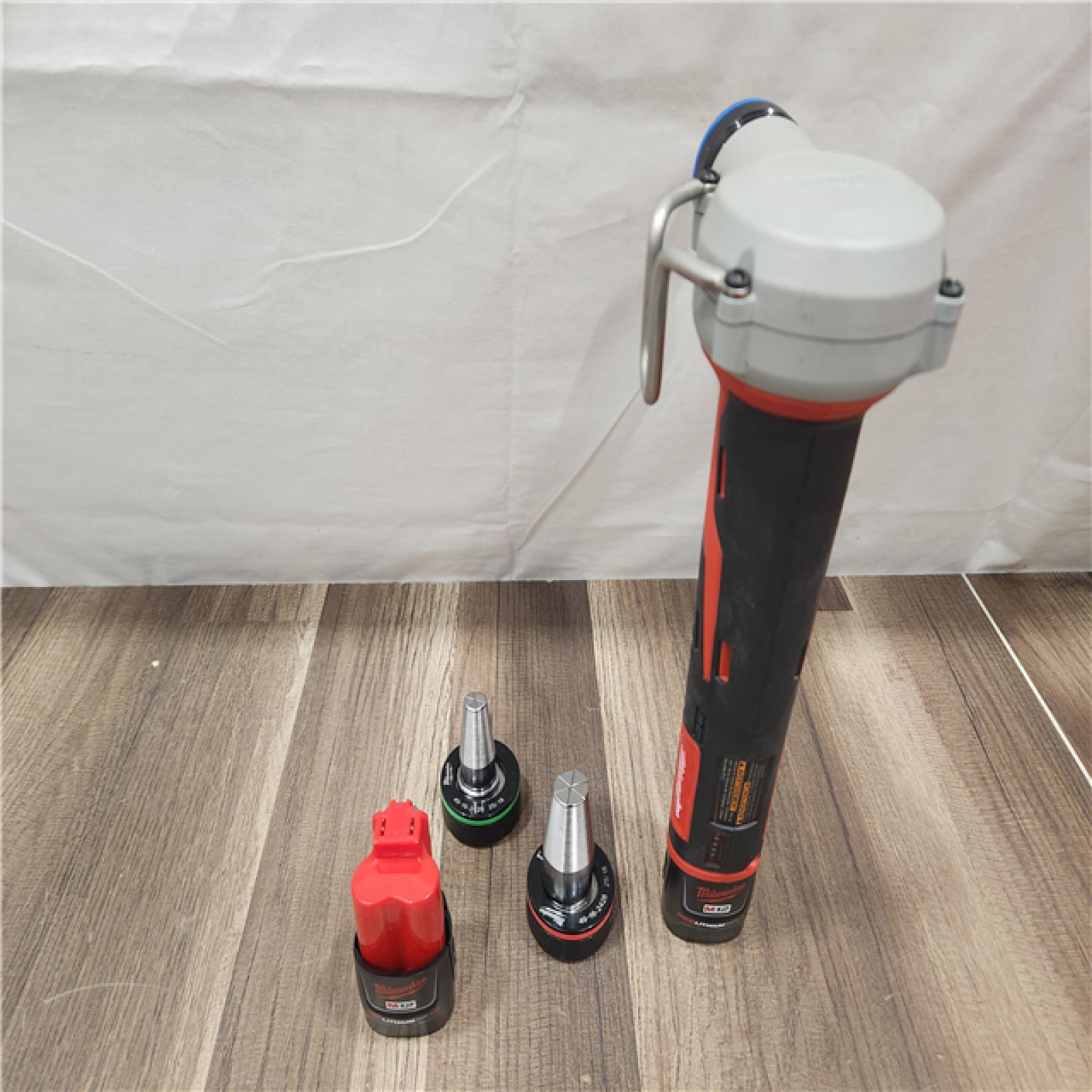 AS-IS- Milwaukee M12 12V Lithium-Ion Cordless PEX Expansion Tool Kit with (2) 1.5 Ah Batteries  (3) Expansion Heads and Hard Case