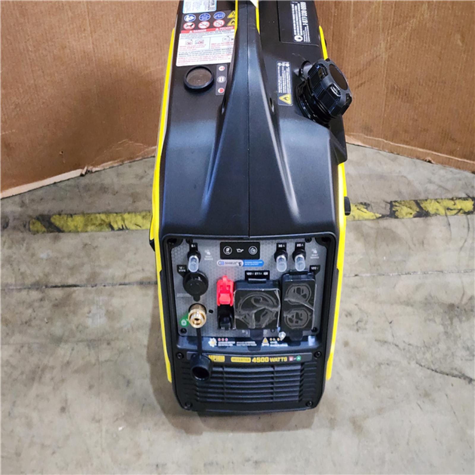 HOUSTON LOCATION - AS-IS CHAMPION 4500/3500-Watt Electric Start Gasoline/Propane Powered Dual Fuel Inverter Generator with Quiet Technology and CO Shield