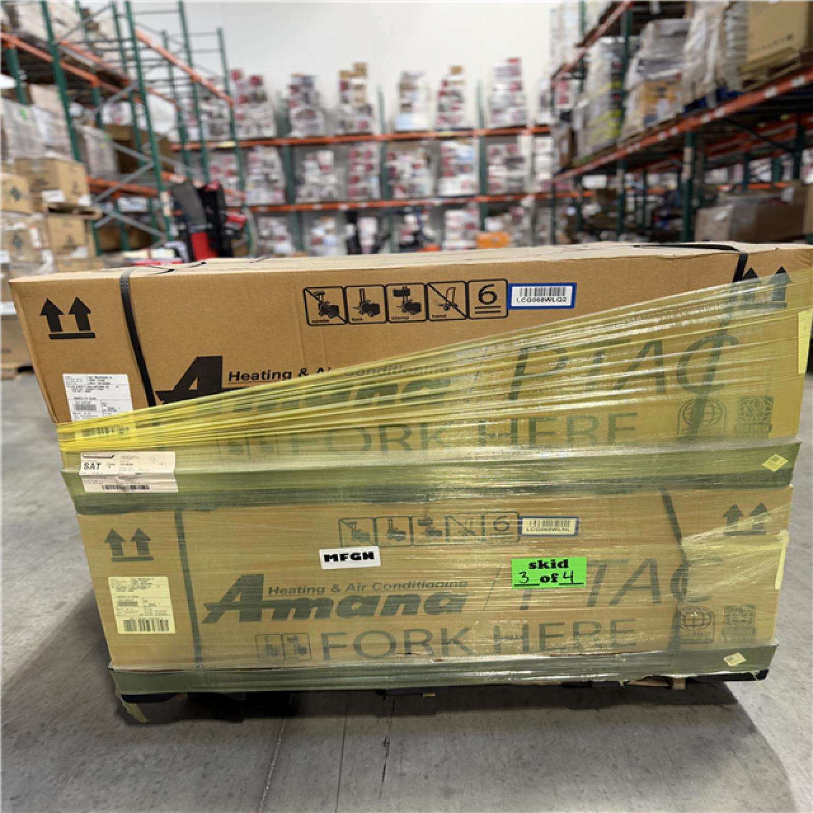 DALLAS LOCATION - AMANA HEATING AND AIRCONDITIONING PALLET -(4 UNITS)