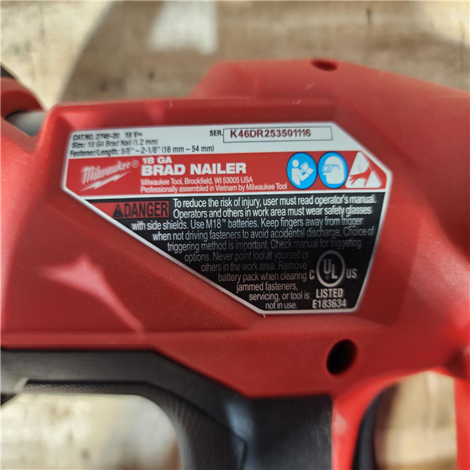 HOUSTON LOCATION - AS - IS Milwaukee FUEL 18-Volt Lithium-Ion Brushless Cordless Gen II 18-Gauge Brad Nailer (Tool-Only)