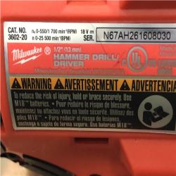 AS-IS Milwaukee 18V Lithium-Ion Brushless Cordless 1/2 in. Compact Hammer Drill/Driver Kit