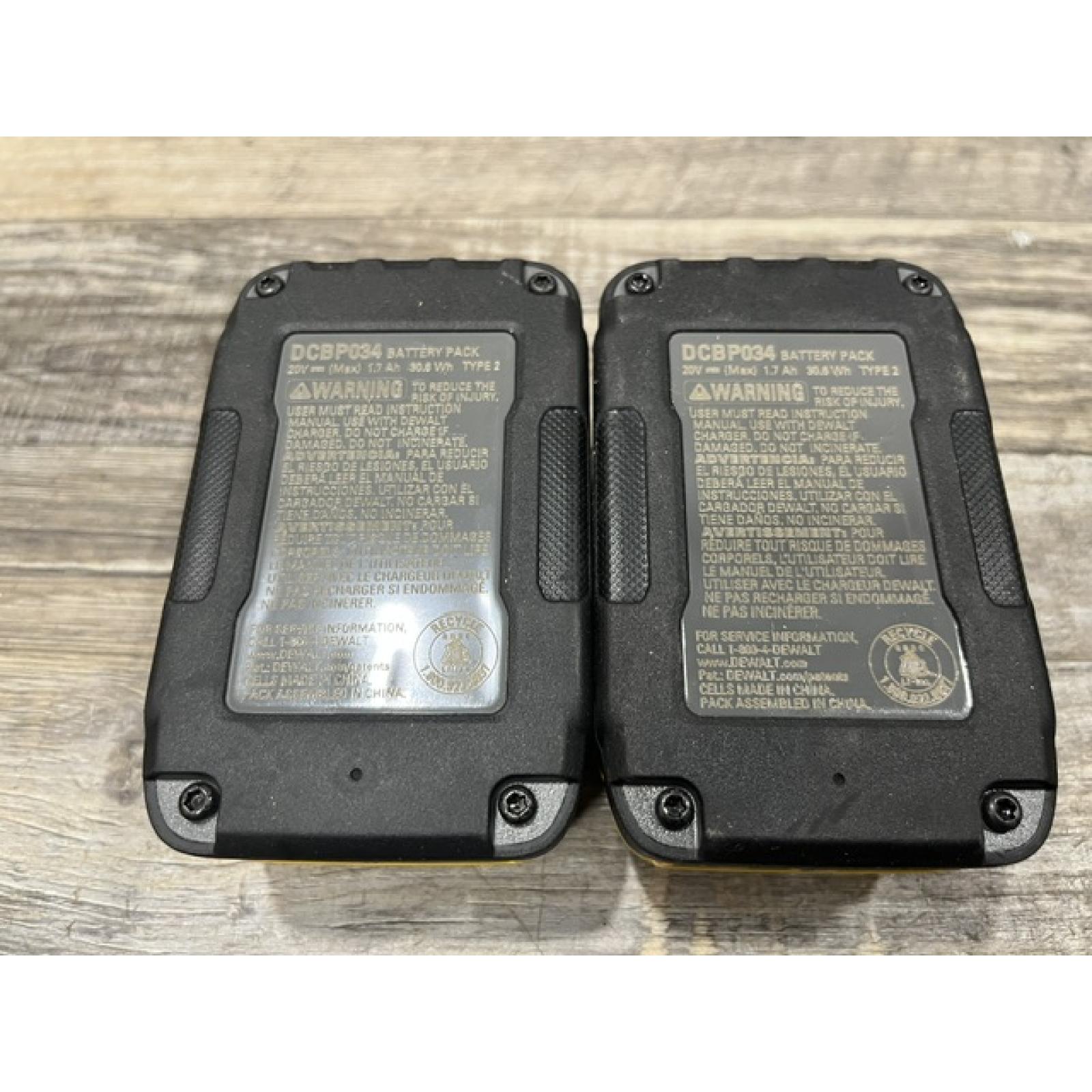 AS-IS DEWALT 20V MAX XR POWERSTACK Lithium-Ion 1.7 Ah Compact Battery (2-Pack)