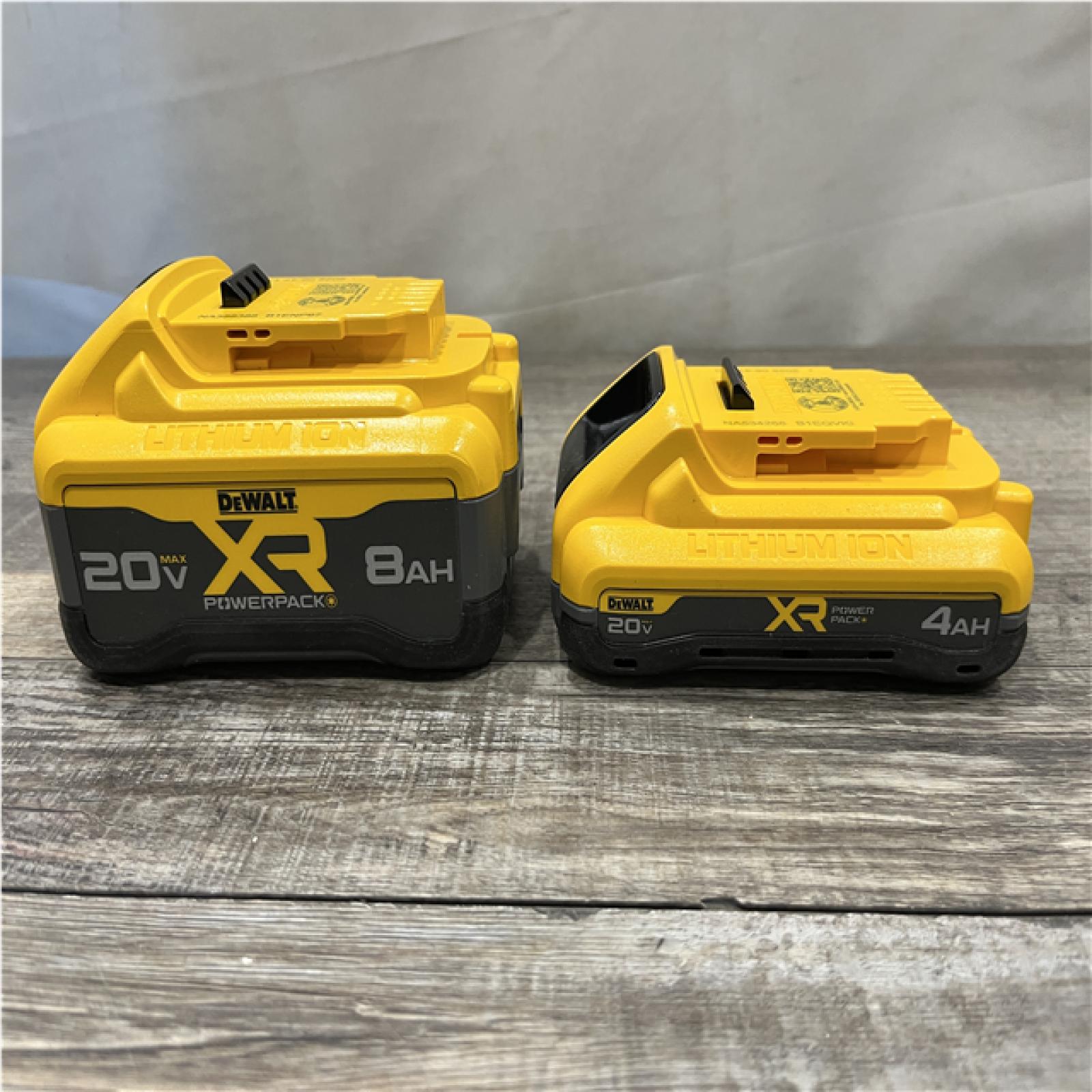 AS-IS DEWALT 20V XR Lithium-Ion Starter Pack with 8.0 Ah and 4.0 Ah Battery Packs and Charger