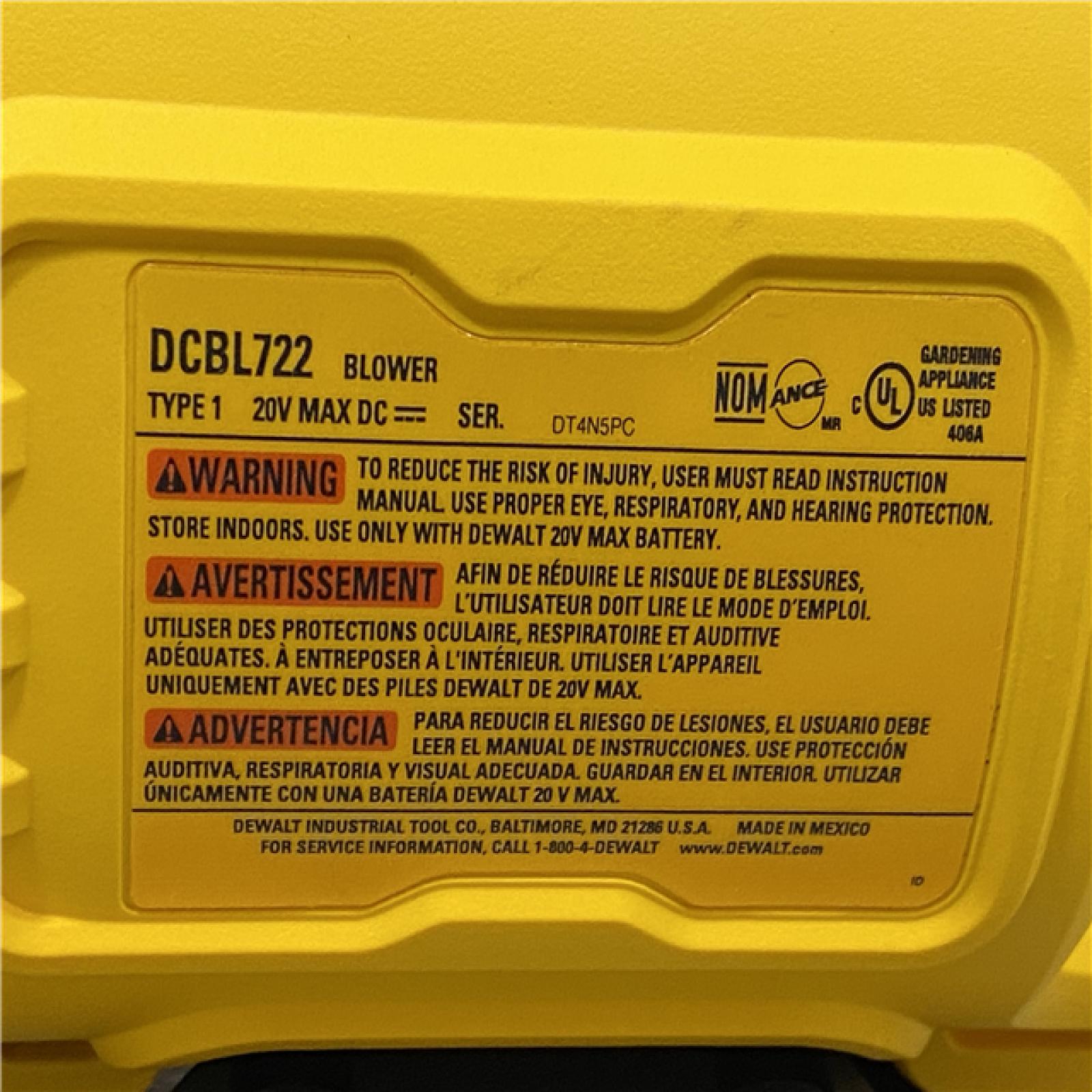 AS-IS DEWALT 20V MAX* XR Brushless Cordless Handheld Blower Kit