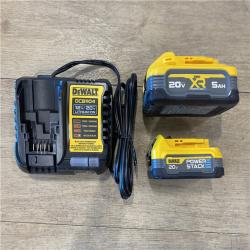AS-IS DEWALT 20V MAX XR POWERSTACK Lithium-Ion Battery Starter Kit with 5.0Ah and 1.7Ah Batteries and Charger