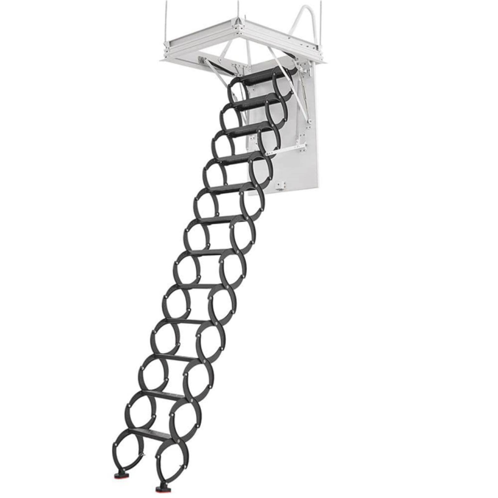 Phoenix NEW SKYSHALO 660LBS. Attic Ladder, Alloy Steel Pull-Down, Fits 9.5-10.2 ft. Ceiling, 39.4 x 27.5 in. Opening, Retractable with Rod