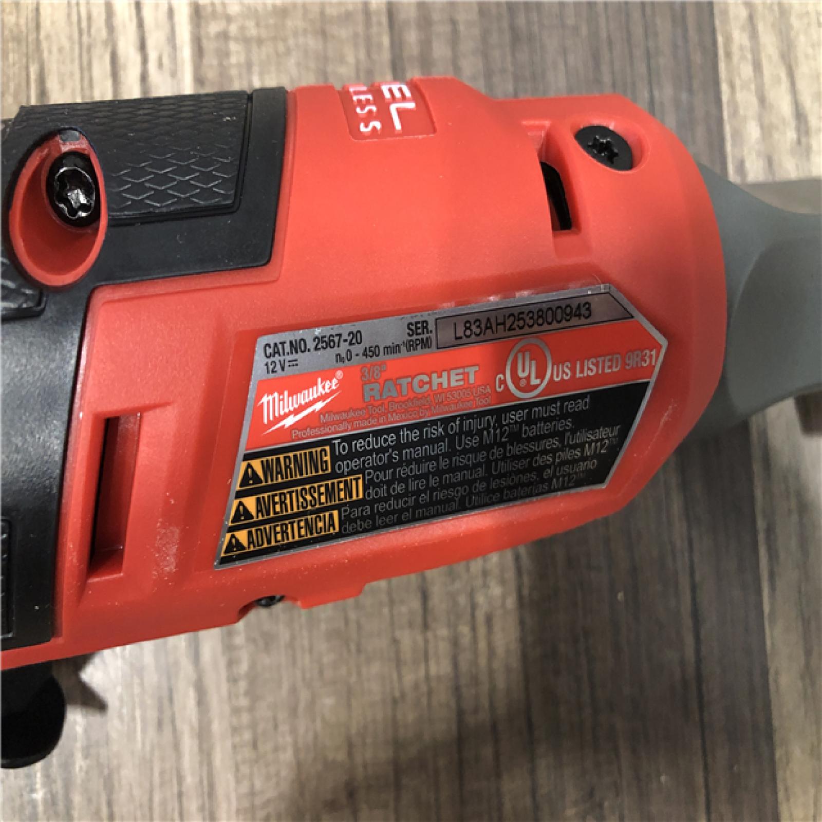 AS-IS Milwaukee  FUEL 12-Volt Lithium-Ion Brushless Cordless High Speed 3/8 in. Ratchet (Tool-Only)