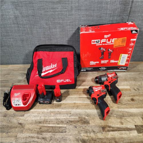 HOUSTON LOCATION - AS-IS (APPEARS LIKE NEW) Milwaukee FUEL 12-Volt Lithium-Ion Brushless Cordless Hammer Drill and Impact Driver Combo Kit