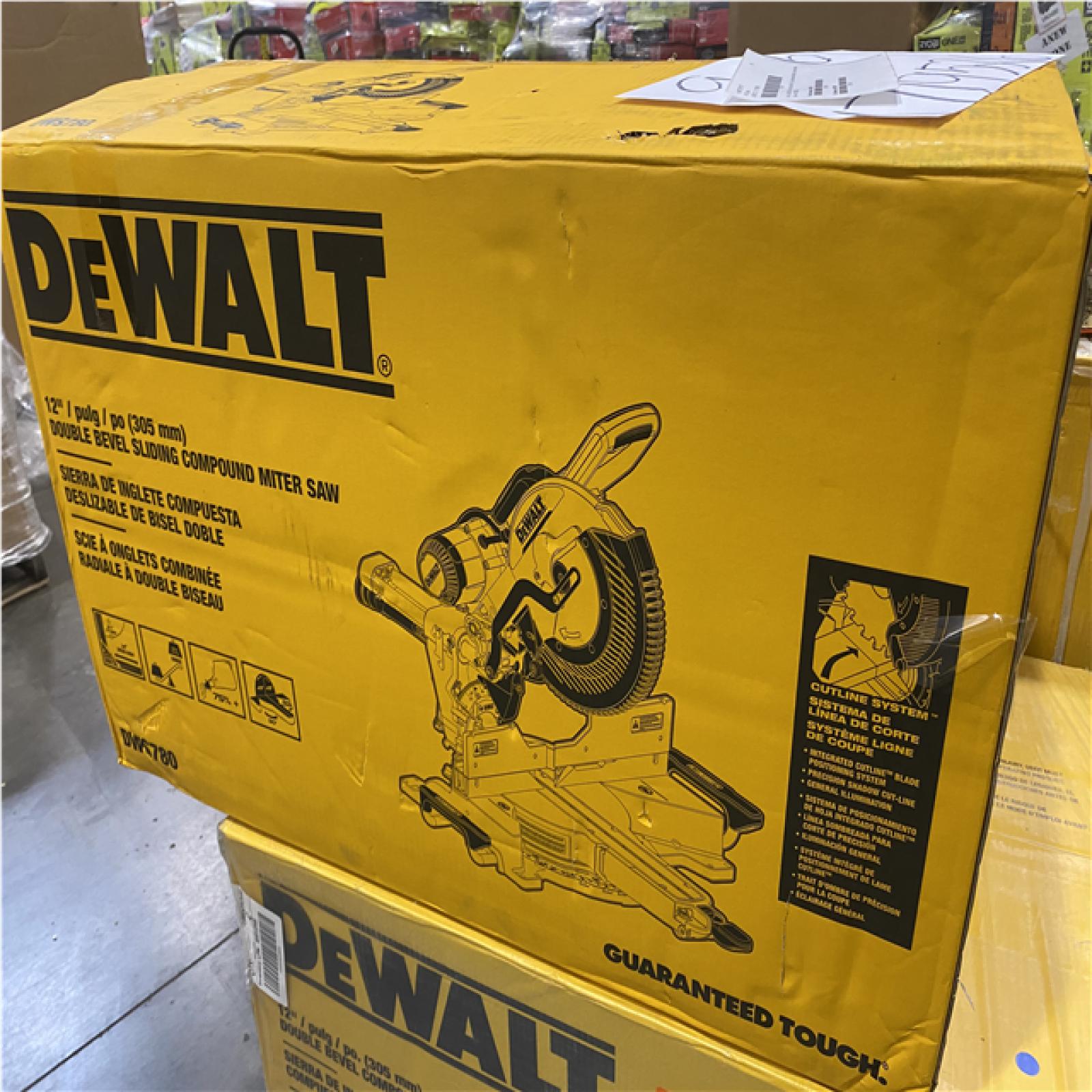 As-Is- DEWALT 15 Amp Corded 12 in. Double Bevel Sliding Compound Miter Saw