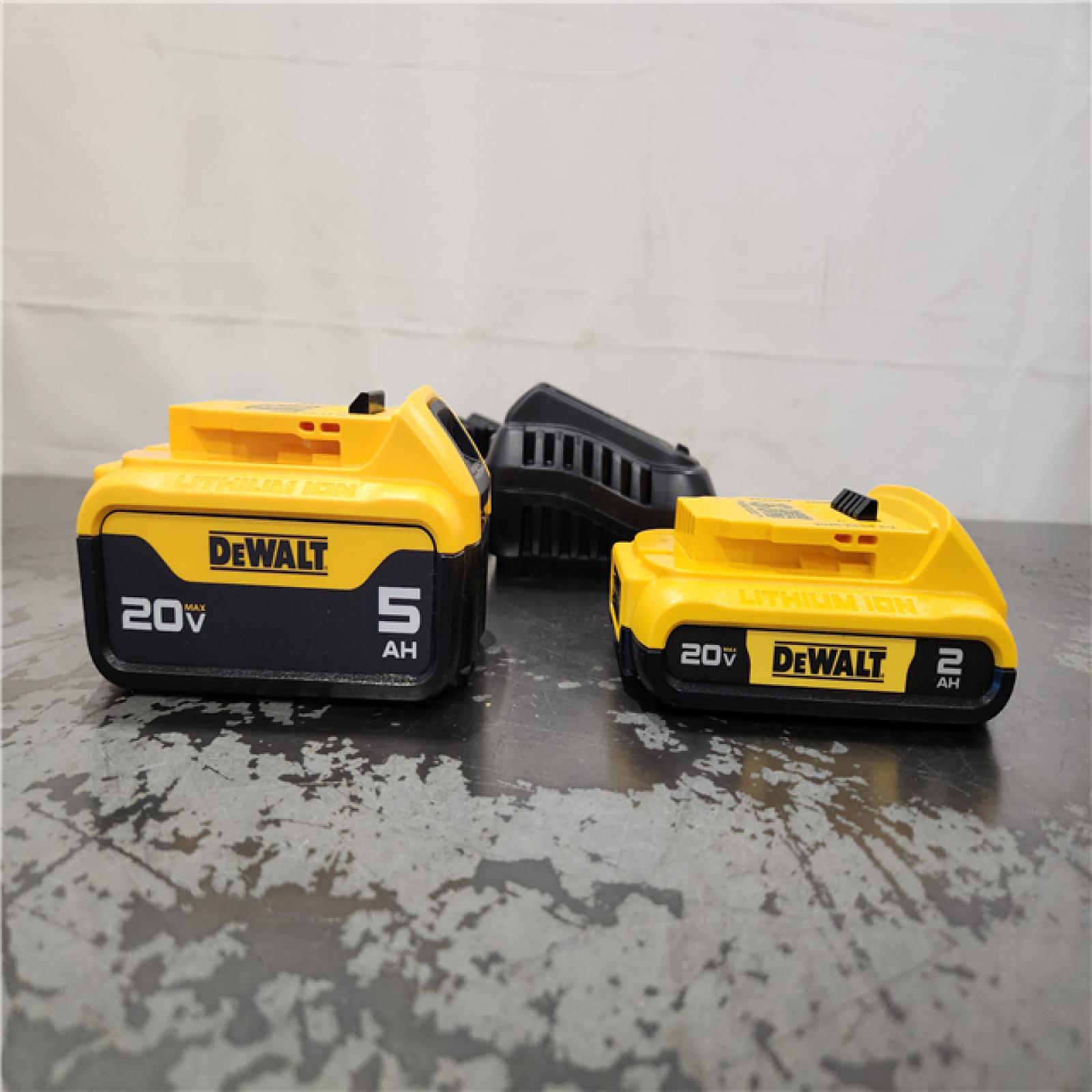 AS-IS- DEWALT 20V MAX Lithium-Ion Battery Kit with 5.0Ah and 2.0Ah Battery and Charger