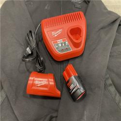AS-IS Milwaukee Men's Medium 12-Volt Lithium-Ion Cordless Black Heated Jacket Hoodie Kit