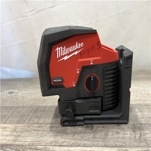 AS-IS Milwaukee 12-Volt Lithium-Ion Cordless Green 125 ft. Cross Line and Plumb Points Laser Level (Tool-Only)