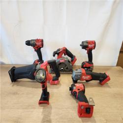 AS-IS- Milwaukee M18 FUEL 18V Lithium-Ion Brushless Cordless Combo Kit with Two 5.0 Ah Batteries  1 Charger  2 Tool Bags (7-Tool)