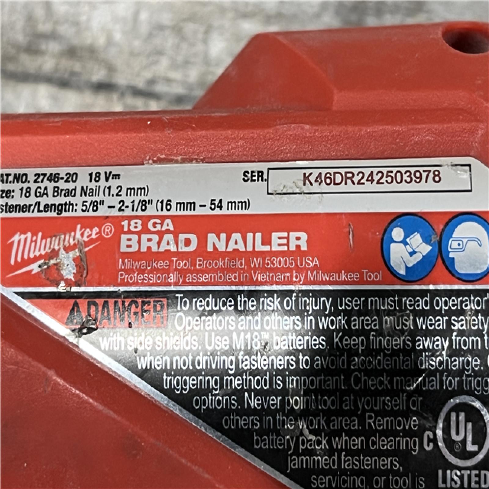 AS-IS Milwaukee FUEL 18-Volt Lithium-Ion Brushless Cordless Gen II 18-Gauge Brad Nailer (Tool-Only)