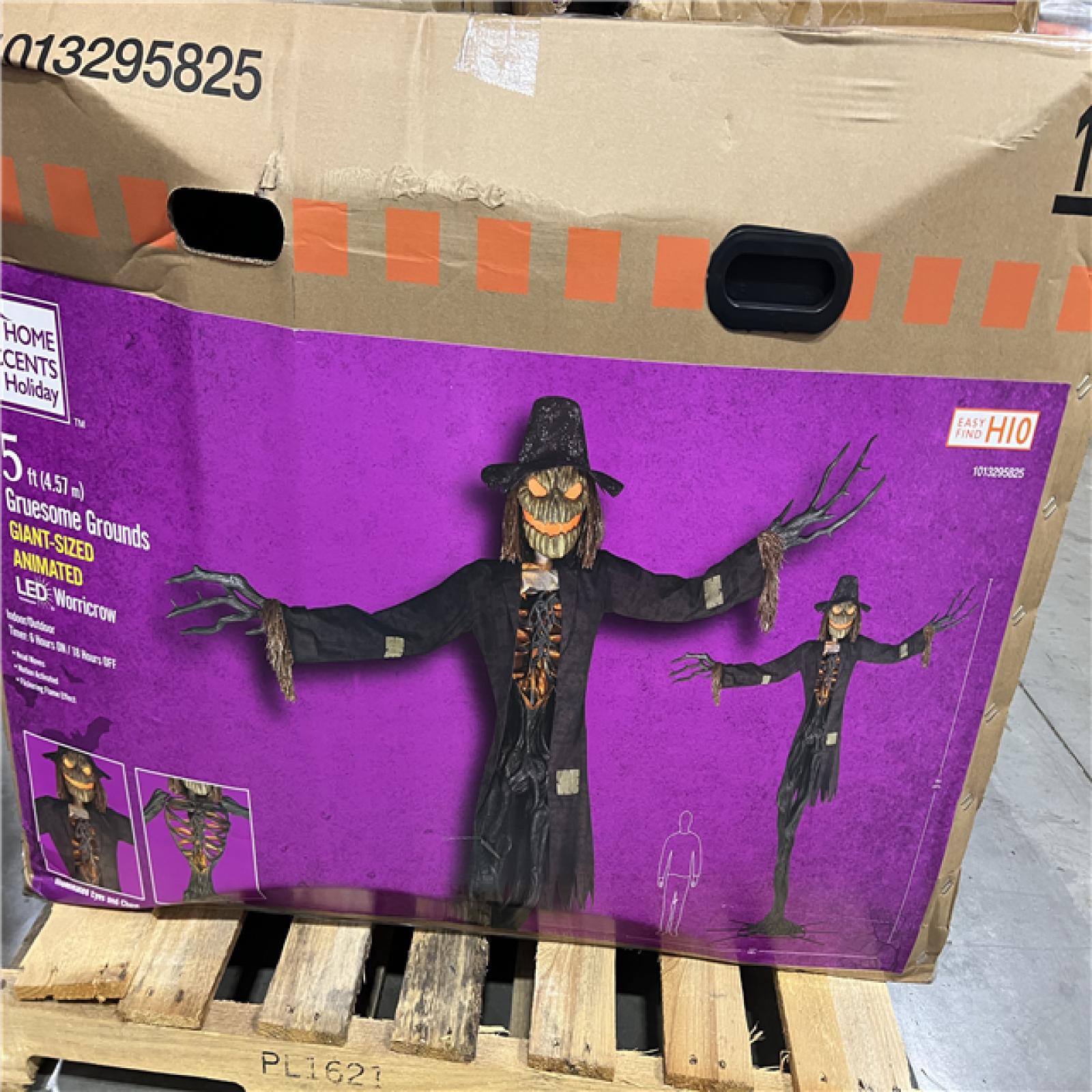 DALLAS LOACTION - AS-IS Home Accents Holiday 15 ft. Gruesome Grounds Giant-Sized Animated LED Worricrow H10