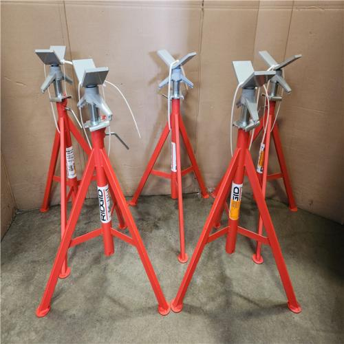 Phoenix AS-IS 5 RIDGID 12 in. Pipe Capacity  28-52 in. Adjustable Vertical Height V Head Pipe Stand with Locking Ring Model VJ-99