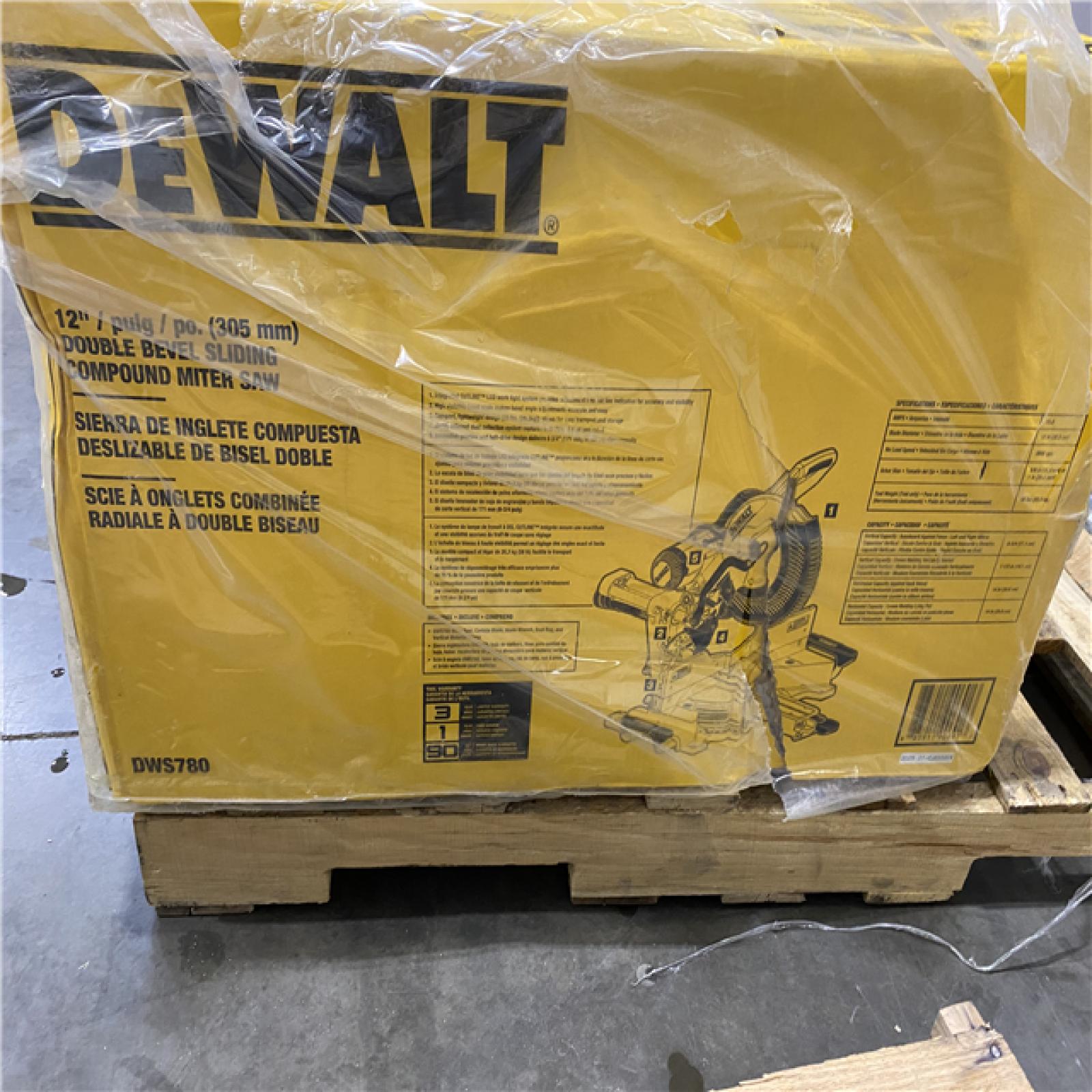 NEW- DEWALT 15 Amp Corded 12 in. Double Bevel Sliding Compound Miter Saw