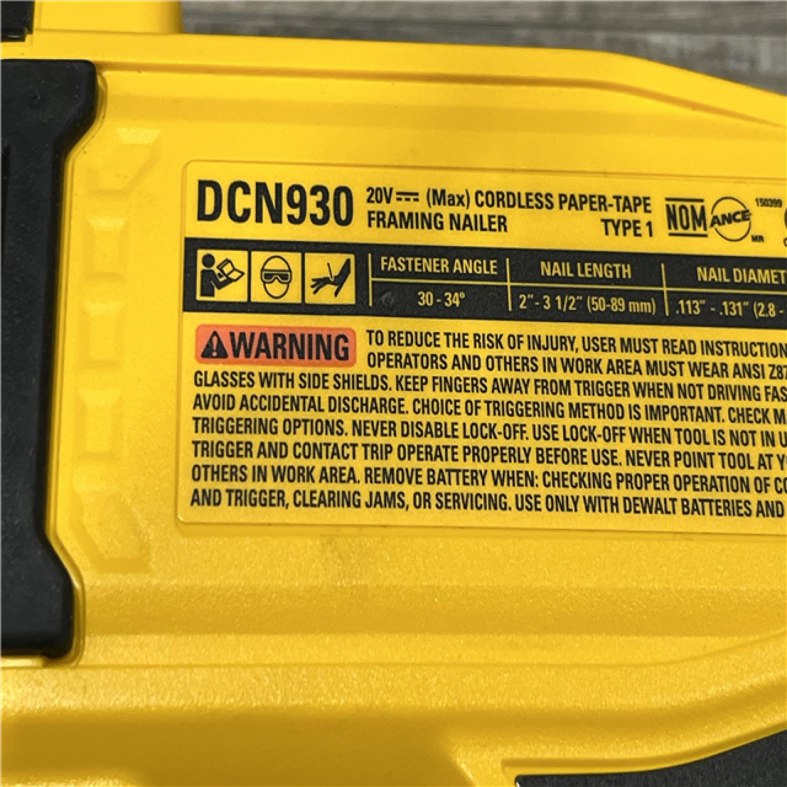 AS-IS DEWALT 20-Volt 30° Cordless Framing Nailer Kit