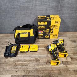HOUSTON LOCATION - AS-IS Dewalt DCK225D2 20V MAX ATOMIC Brushless Compact Lithium-Ion 1/2 in. Cordless Drill Driver and 1/4 in. Impact Driver Combo Kit with 2 Batteries 2 Ah