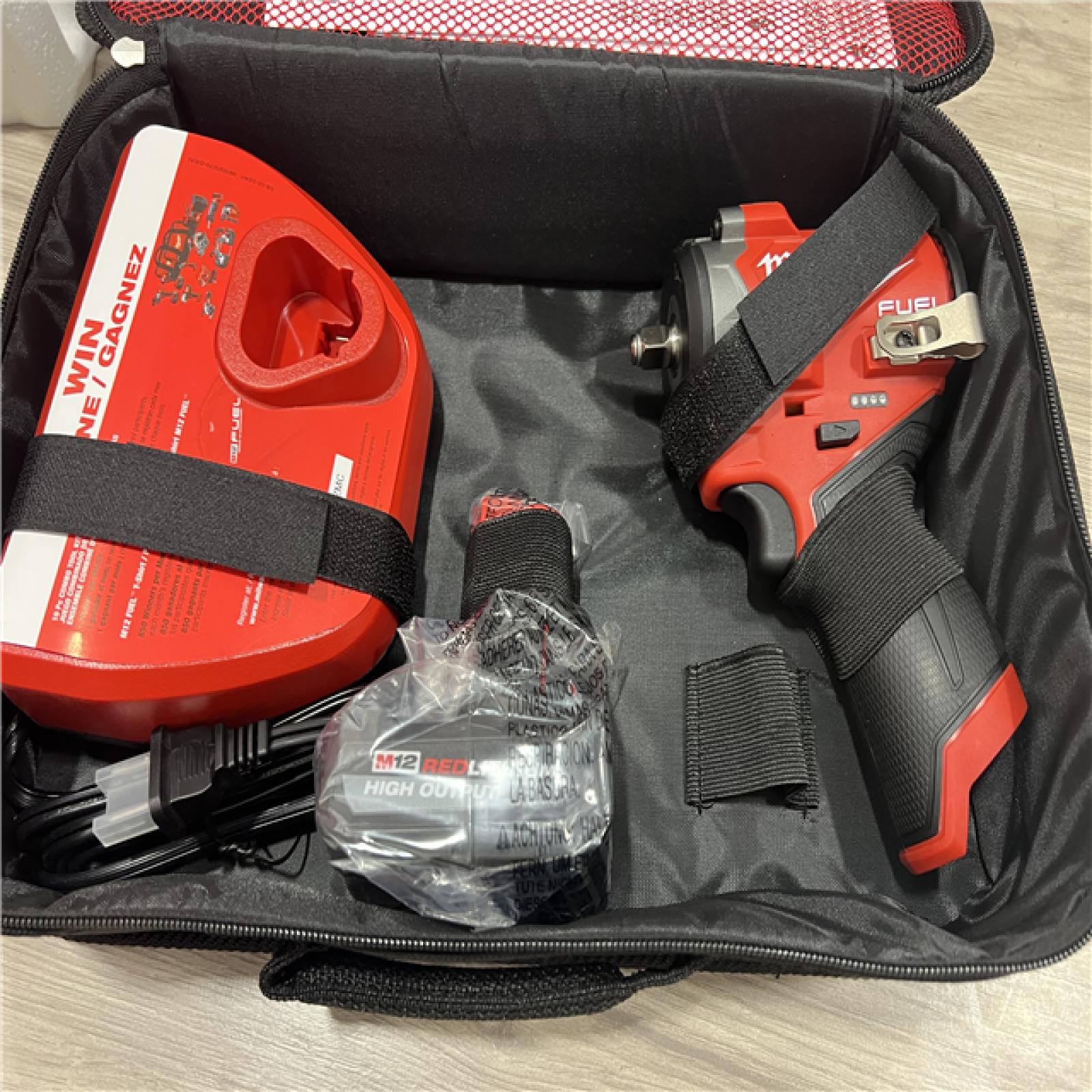 LIKE NEW Milwaukee FUEL 12V Li-Ion Brushless Cordless Stubby 3/8 in. Impact Wrench Kit