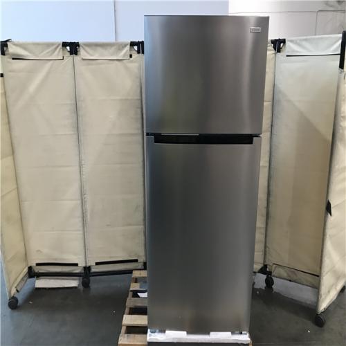 California AS-IS Vissani 18 Cu. Ft. Top Freezer Refrigerator in Stainless Steel Look