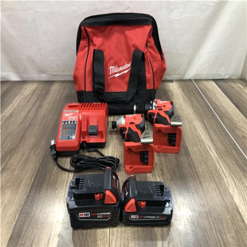 AS-IS Milwaukee 18-Volt Lithium-Ion Brushless Cordless Compact Hammer Drill/Impact Combo Kit