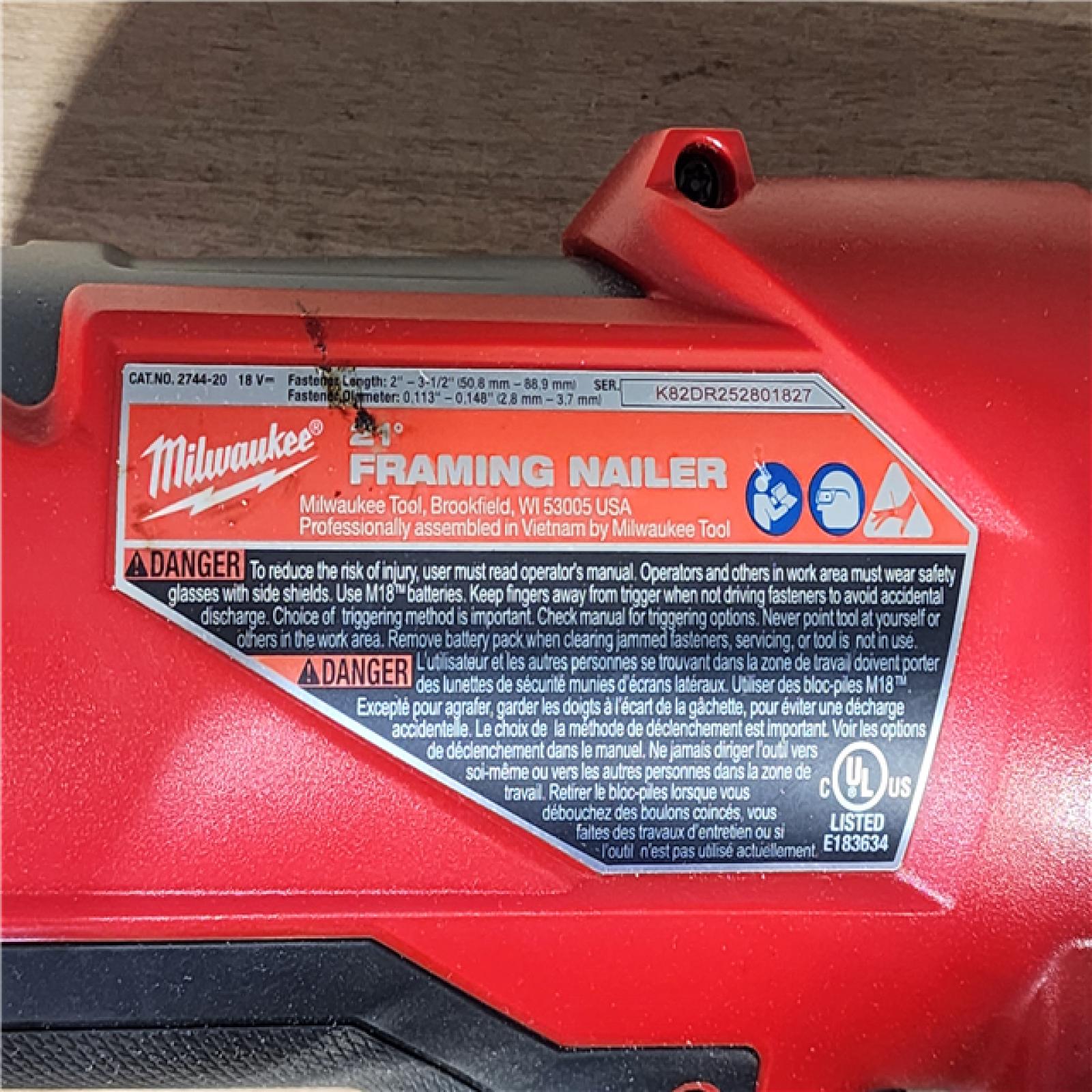 HOUSTON LOCATION - AS-IS Milwaukee FUEL 3-1/2 in. 18-Volt 21-Degree Lithium-Ion Brushless Cordless Framing Nailer (Tool-Only)