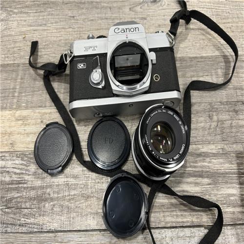 AS-IS Canon FT QL 35mm Film Camera With 50mm f/1.8 Lens - Black or Chrome Body