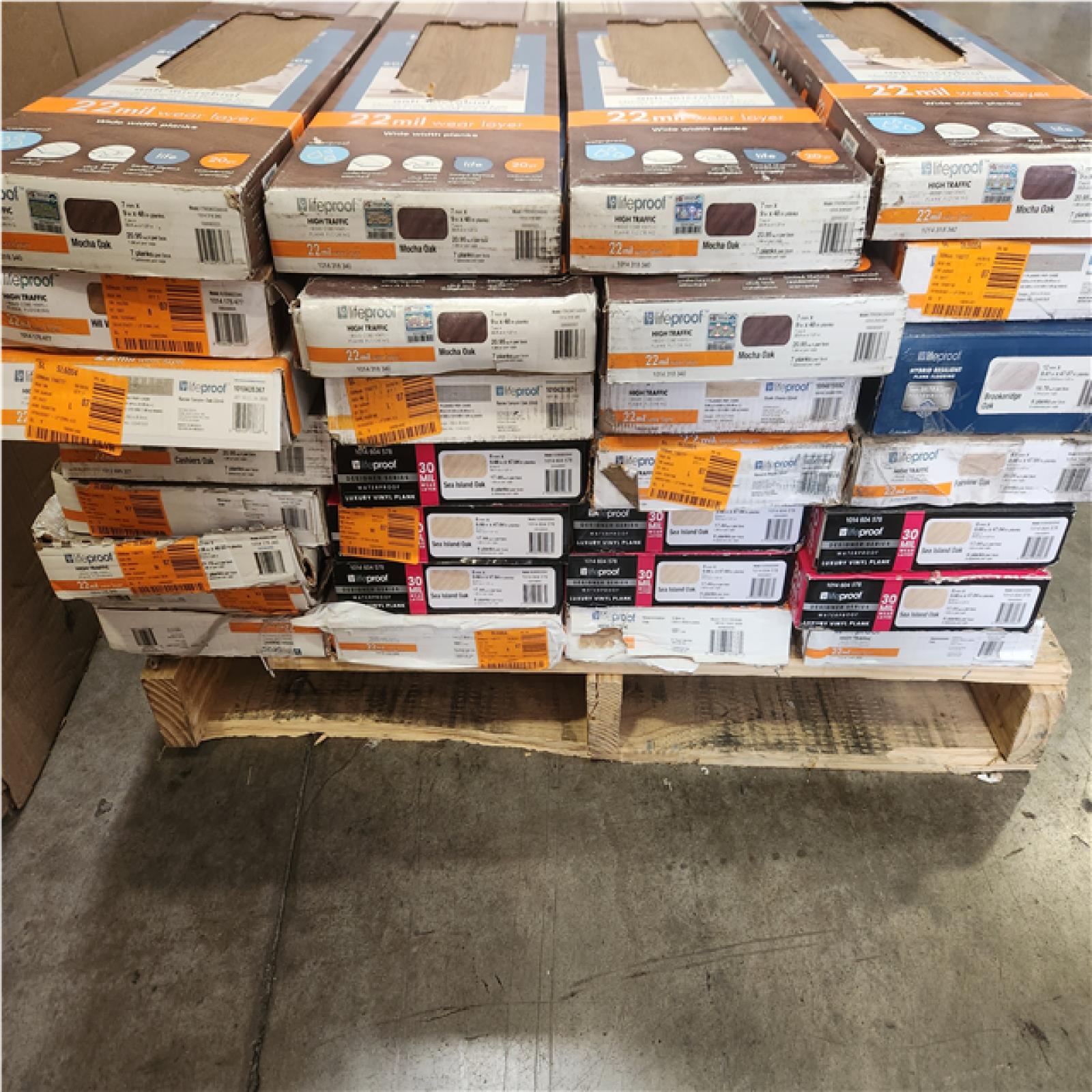 Phoenix AS-IS Mixed Lifeproof Waterproof Click Lock Luxury Vinyl Plank Flooring Pallet (48-Boxes)