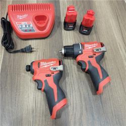GOOD Milwaukee  M12 12-Volt Lithium-Ion Brushless Cordless Subcompact Drill and Impact Driver Combo Kit W/2 Batteries and Bag (2-Tool)