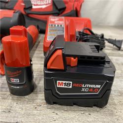 LIKE NEW - Milwaukee 12/18V Lithium-Ion Cordless 3/8 in. Ratchet and 1/2 in. High Torque Impact Wrench with Friction Ring Combo Kit