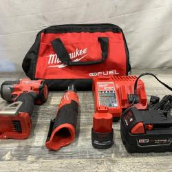 AS-IS Milwaukee FUEL 18V Cordless Mid Torque 1/2 in. Impact Wrench w/ 12 FUEL 3/8 in. Ratchet Combo Kit