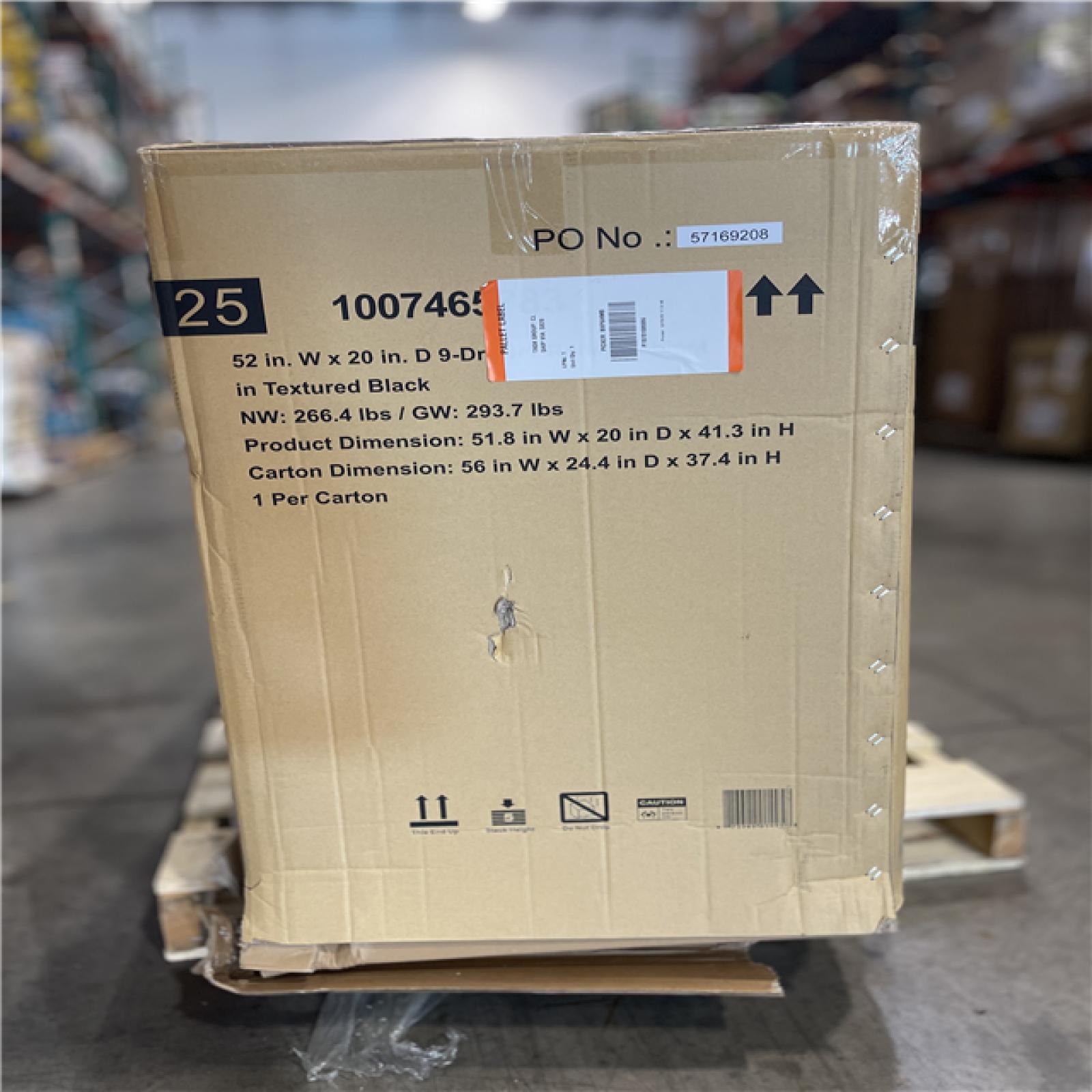 DALLAS LOCATION- Husky Heavy-Duty 52 in. 9-Drawer Matte Black Rolling Tool Cabinet