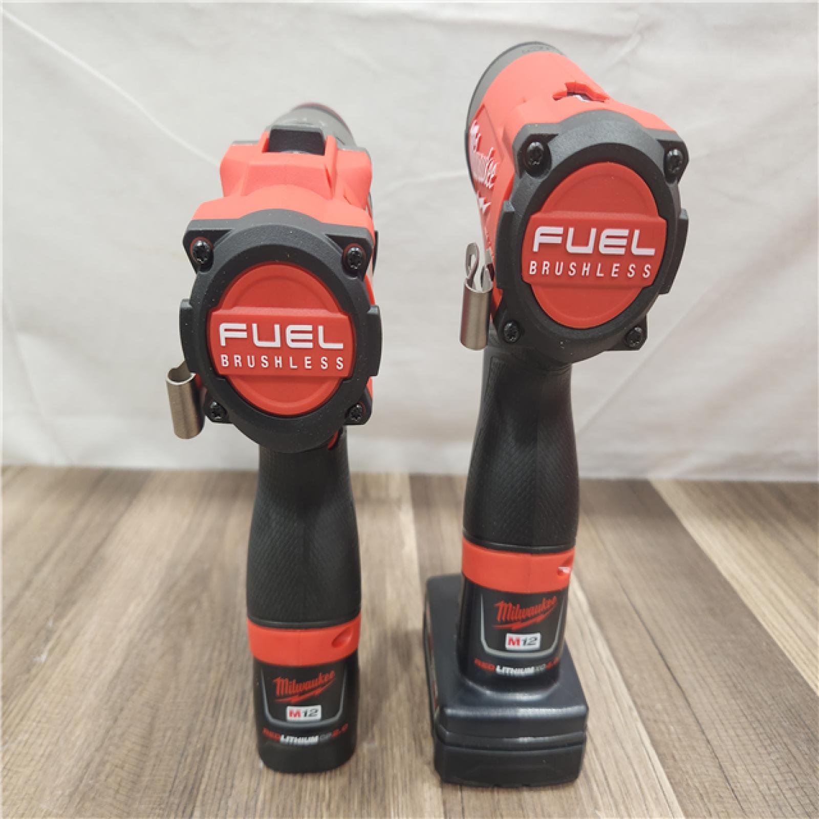 AS-IS- Milwaukee 12V Brushless Hammer Drill and Impact Driver Combo Kit