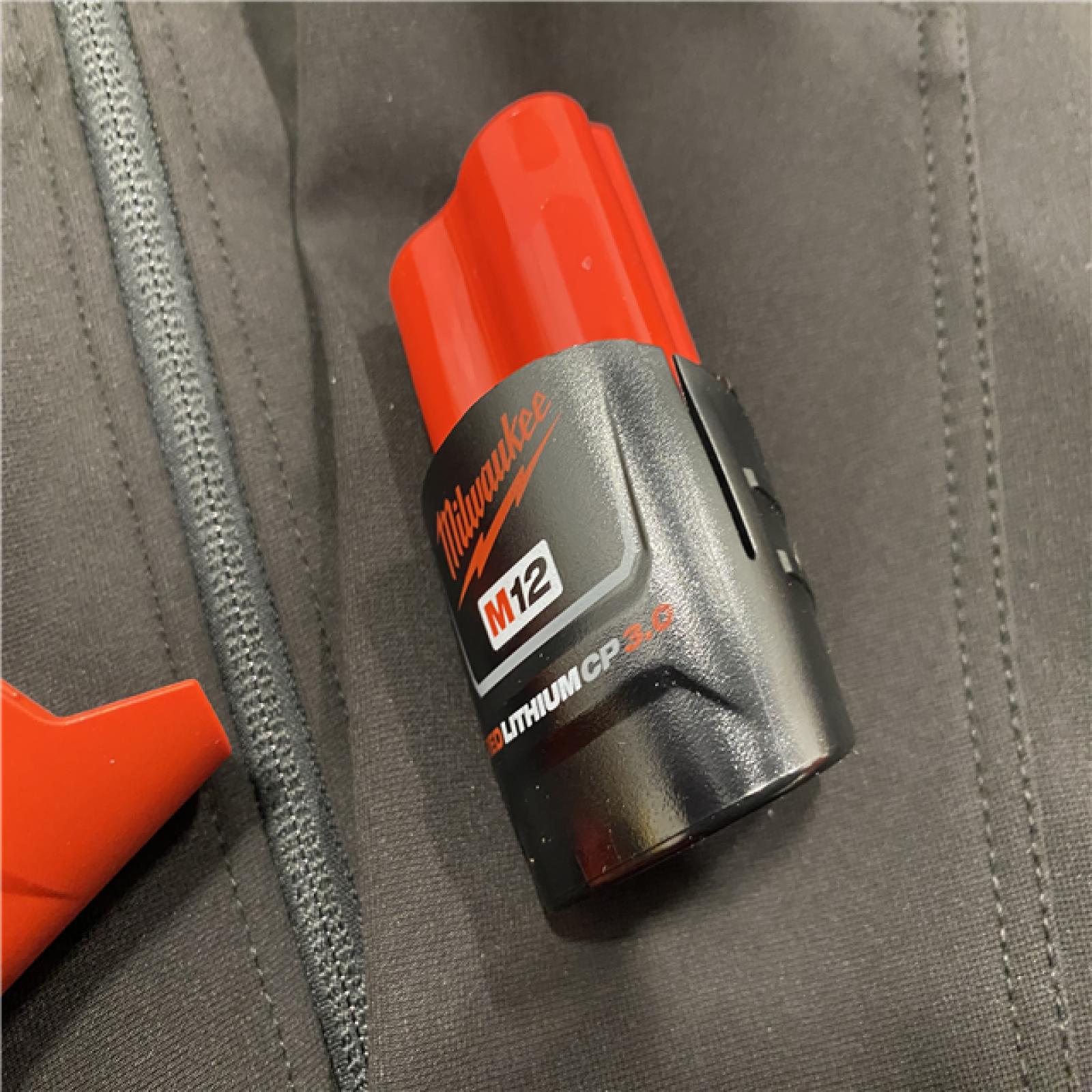 AS-IS Milwaukee Men's Large 12-Volt Lithium-Ion Cordless Tough Shell Black Heated Jacket Kit