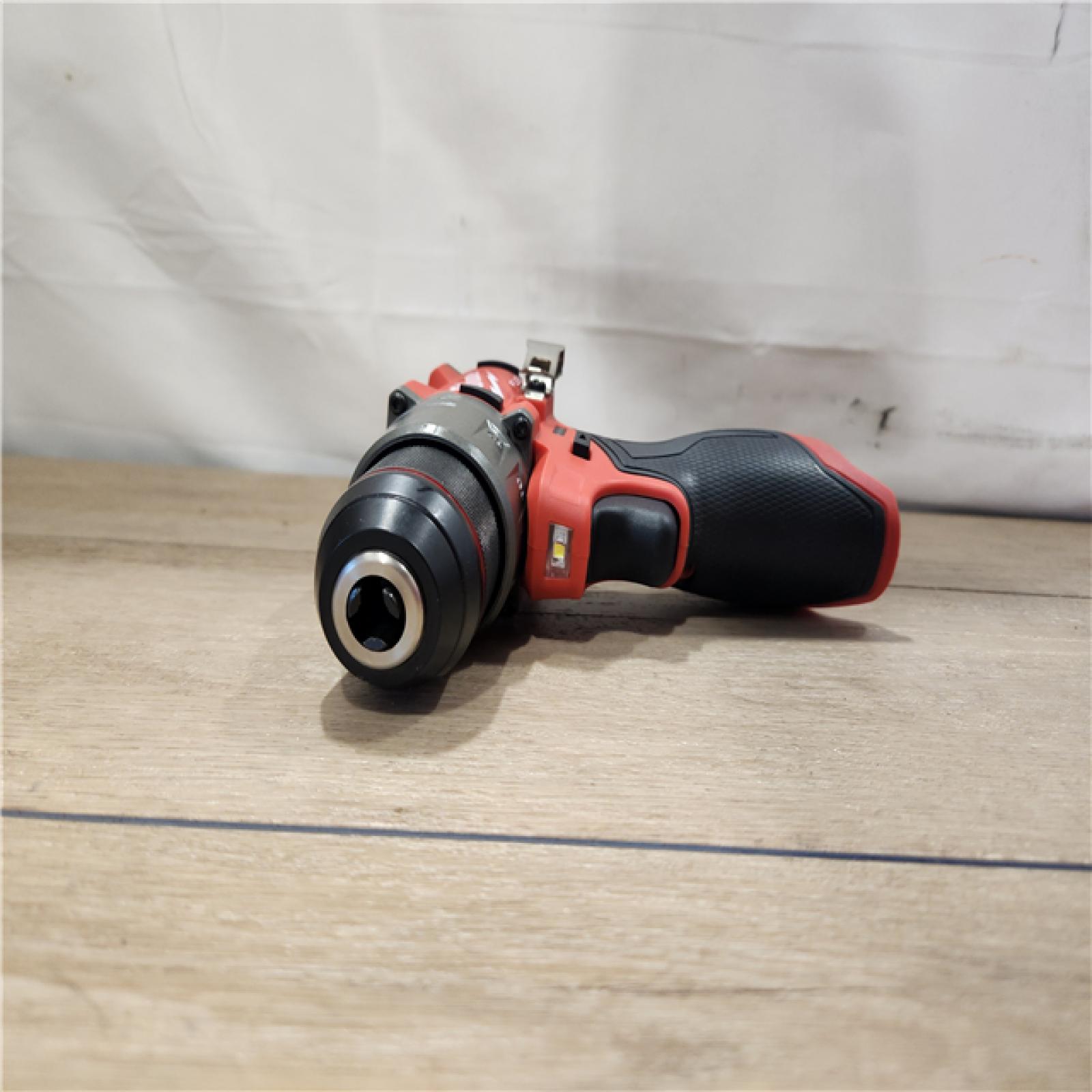 AS-IS- Milwaukee M12 FUEL 12-Volt Lithium-Ion Brushless Cordless 1/2 in. Hammer Drill Kit with 1 Compact 2.0Ah Battery Pack and 1 Charger