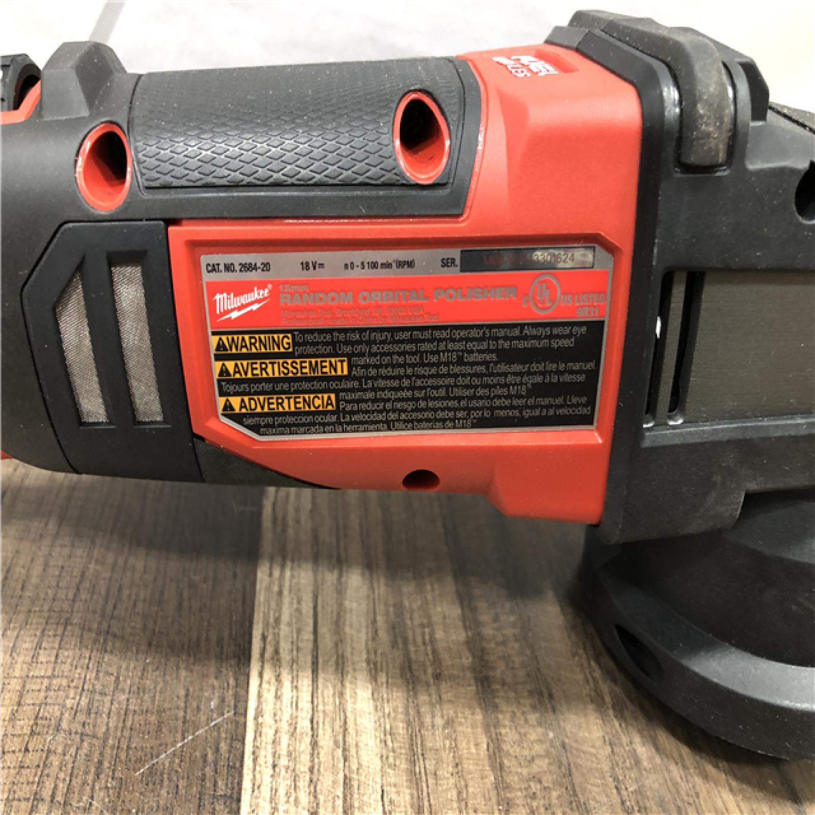AS-IS Milwaukee FUEL18V Lithium-Ion Brushless Cordless 15MM DA Polisher (Tool-Only)