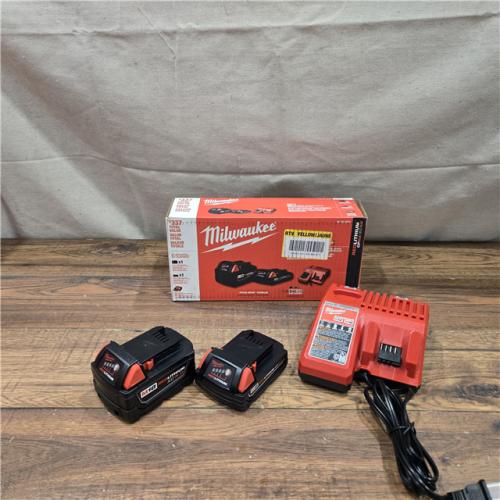 AS-IS Milwaukee M18 18-Volt Lithium-Ion Starter Kit with One 5.0 Ah and One 2.0 Ah Battery and Charger