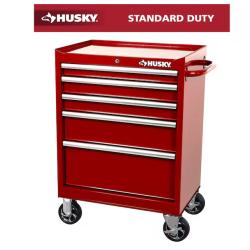 DALLAS LOCATION - HUSKY Standard-Duty 27 in. W x 18 in. D 5-Drawer Red Rolling Tool Cabinet