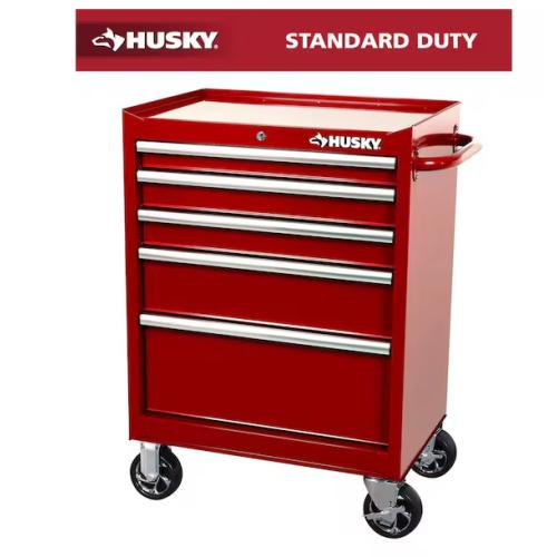 DALLAS LOCATION - HUSKY Standard-Duty 27 in. W x 18 in. D 5-Drawer Red Rolling Tool Cabinet